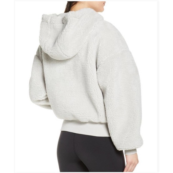ALO Yoga Streetside Half Zip Sherpa Teddy Fleece Hoodie Half Zip Jacket - Picture 2 of 11